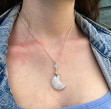 Gemstone moon necklace