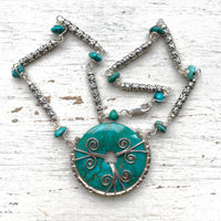 Chrycocolla statement necklace