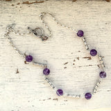 Sterling Silver and Amethyst necklace chain