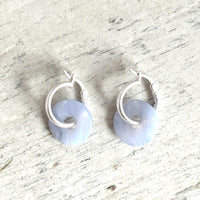 Semi precious gemstones on Hoop Earrings