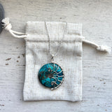 Chrycocolla Lyra necklace