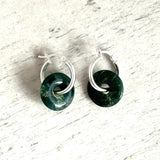 Semi precious gemstones on Hoop Earrings