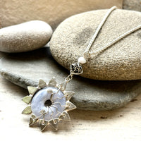 Blue Lace agate Star necklace