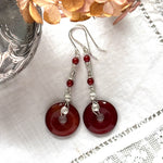 Moss Agate Long Earrings