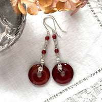 Moss Agate Long Earrings