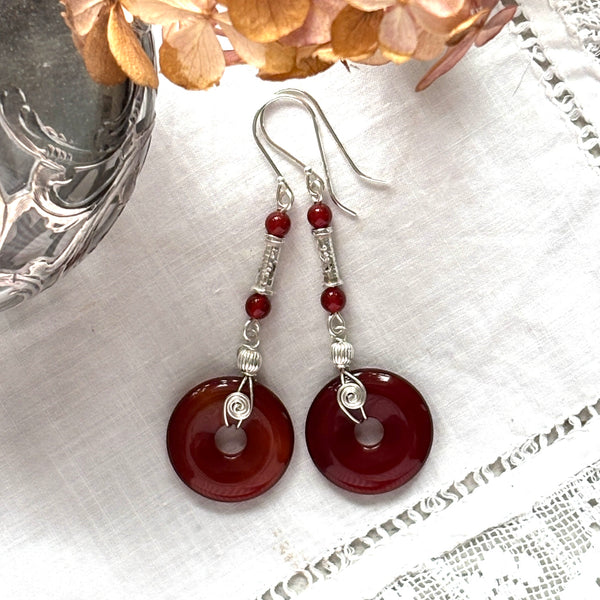 Moss Agate Long Earrings