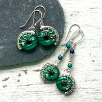 Malachite Lyra earrings
