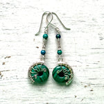 Malachite Lyra earrings
