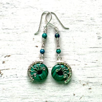 Malachite Lyra earrings
