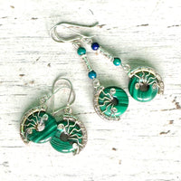 Malachite Lyra earrings
