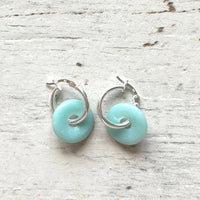 Semi precious gemstones on Hoop Earrings