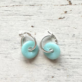 Semi precious gemstones on Hoop Earrings