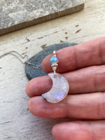 Gemstone moon necklace