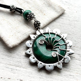 Large Malachite Sun pendant
