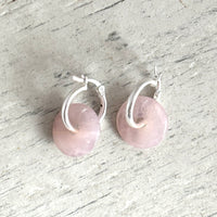 Semi precious gemstones on Hoop Earrings