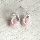 Semi precious gemstones on Hoop Earrings