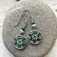 Malachite Venus earrings