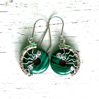 Malachite Lyra earrings