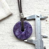 Charoite pendant with sterling silver
