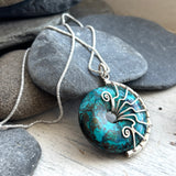 Chrycocolla Lyra necklace