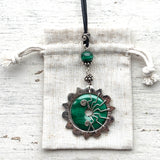 Large Malachite Sun pendant