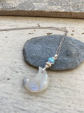 Gemstone moon necklace