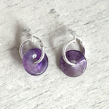 Semi precious gemstones on Hoop Earrings