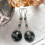 Moss Agate Long Earrings