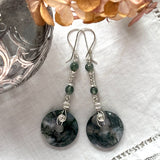 Moss Agate Long Earrings