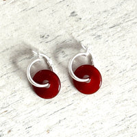 Semi precious gemstones on Hoop Earrings