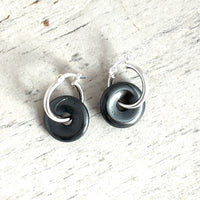 Semi precious gemstones on Hoop Earrings
