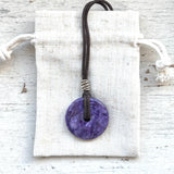 Charoite pendant with sterling silver