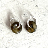 Semi precious gemstones on Hoop Earrings