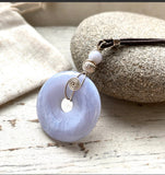 Blue Lace Agate 30mm Pendant