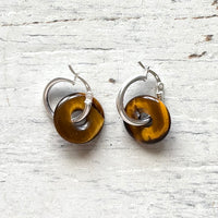 Semi precious gemstones on Hoop Earrings