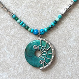 Natural Turquoise Sterling Silver Necklace - Handmade one-of-a-kind Collection