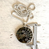 Labradorite lyra pendant