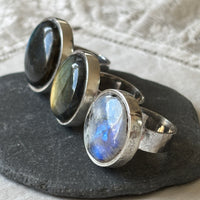 Labradorite Silver Rings