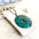 Arizona Turquoise Lyra pendant