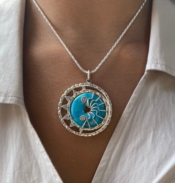 Large Turquoise eclipse necklace