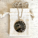 Labradorite lyra pendant