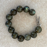 Chunky Labradorite and Silver Bracelet