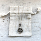 Tiny Pyrite moonscape necklace