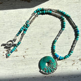 Natural Turquoise Sterling Silver Necklace - Handmade one-of-a-kind Collection