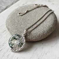 Moss Agate Lyra Necklace