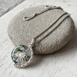 Moss Agate Lyra Necklace