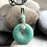 Amazonite Spiral Rock pendant