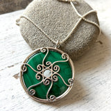 Large Malachite  or Turquoise pendant