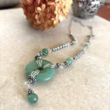 Handmade sterling silver and Aventurine necklace