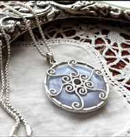 Blue Lace Agate Venus necklace